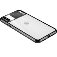Чехол Camshield 360 Metall+Glass со шторкой для камеры для Apple iPhone X / XS (5.8'') Чорний (8547)