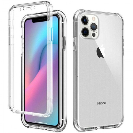 Чехол TPU+PC Full Body с защитой 360 для Apple iPhone 12 Pro / 12 (6.1'') Прозорий (18287)