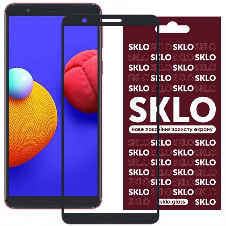 Защитное стекло SKLO 3D (full glue) для Samsung Galaxy M01 Core / A01 Core Черный (13628)