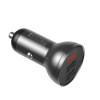 АЗУ Baseus Digital Display Dual USB 4.8A Car Charger 24W with Three Primary Colors 3-in-1 Cable USB Сірий (21281)