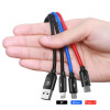 АЗУ Baseus Digital Display Dual USB 4.8A Car Charger 24W with Three Primary Colors 3-in-1 Cable USB Сірий (21281)