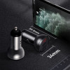 АЗУ Baseus Digital Display Dual USB 4.8A Car Charger 24W with Three Primary Colors 3-in-1 Cable USB Сірий (21281)