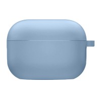 Силиконовый футляр с микрофиброй для наушников Airpods Pro Блакитний (12639)