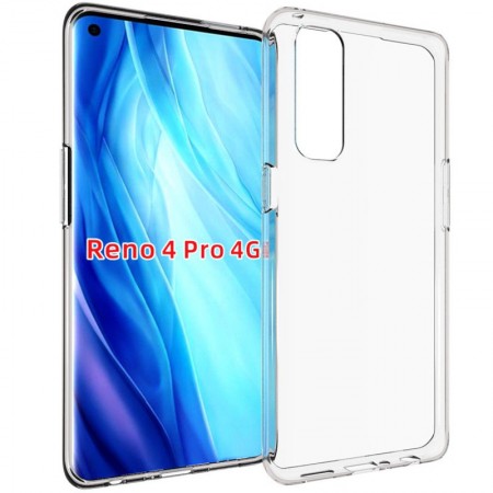 TPU чехол Epic Transparent 1,0mm для Oppo Reno 4 Pro Белый (9148)