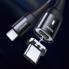 Дата кабель USAMS US-SJ466 U58 Type-C to Type-C 100W PD Fast Charge Magnetic Data Cable (1.5m) Чорний (37687)