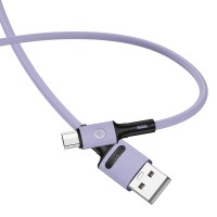 Дата кабель USAMS US-SJ435 U52 USB to MicroUSB (1m) Фіолетовий (22864)