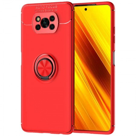 TPU чехол Deen ColorRing под магнитный держатель (opp) для Xiaomi Poco X3 NFC / Poco X3 Pro Красный (27043)