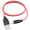 Дата кабель Hoco X21 Plus Fluorescent Silicone MicroUSB Cable (1m) Красный (14358)