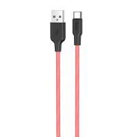 Дата кабель Hoco X21 Plus Fluorescent Silicone Type-C Cable (1m) Красный (14359)
