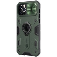 TPU+PC чехол Nillkin CamShield Armor (шторка на камеру) для Apple iPhone 12 Pro Max (6.7'') Зелёный (9442)
