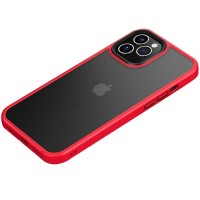 TPU+PC чехол Metal Buttons для Apple iPhone 12 Pro / 12 (6.1'') Красный (9446)