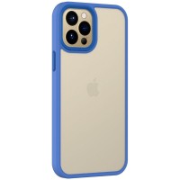 TPU+PC чехол Metal Buttons для Apple iPhone 12 Pro / 12 (6.1'') Голубой (29054)