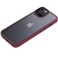 TPU+PC чехол Metal Buttons для Apple iPhone 12 Pro / 12 (6.1'') Красный (30895)