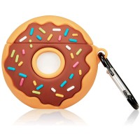 Силиконовый футляр Donut для наушников AirPods 1/2 Коричневый (16263)