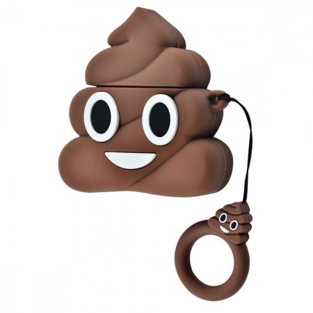 Силиконовый футляр Poop для наушников AirPods Коричневый (9463)