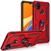 Ударопрочный чехол Serge Ring магнитный держатель для Xiaomi Redmi 9C Червоний (9471)