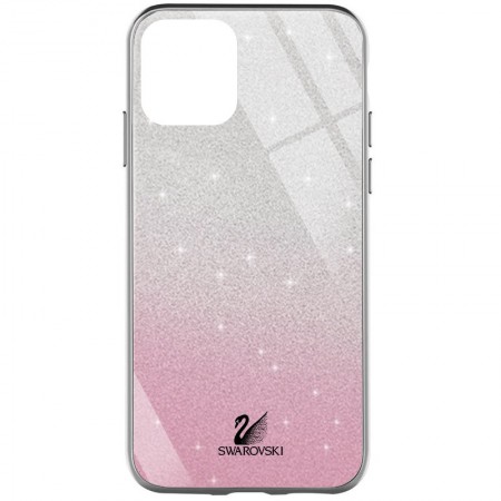 TPU+Glass чехол Swarovski для Apple iPhone 12 Pro / 12 (6.1'') Розовый (20116)