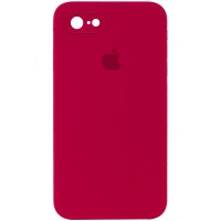 Чехол Silicone Case Square Full Camera Protective (AA) для Apple iPhone 7 / 8 / SE (2020) (4.7'') Червоний (9669)