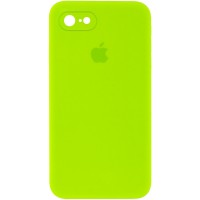 Чехол Silicone Case Square Full Camera Protective (AA) для Apple iPhone 7 / 8 / SE (2020) (4.7'') Салатовий (9656)