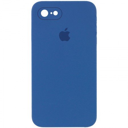 Чехол Silicone Case Square Full Camera Protective (AA) для Apple iPhone 7 / 8 / SE (2020) (4.7'') Синій (9658)