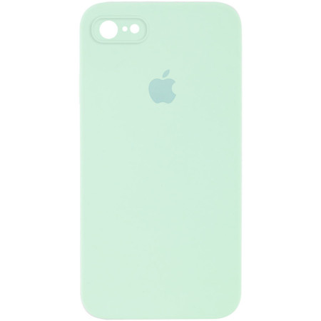 Чехол Silicone Case Square Full Camera Protective (AA) для Apple iPhone 7 / 8 / SE (2020) (4.7'') Бірюзовий (9670)