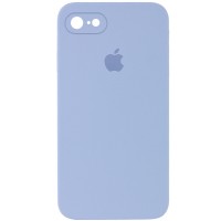 Чехол Silicone Case Square Full Camera Protective (AA) для Apple iPhone 7 / 8 / SE (2020) (4.7'') Блакитний (9671)