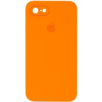 Чехол Silicone Case Square Full Camera Protective (AA) для Apple iPhone 7 / 8 / SE (2020) (4.7'') Помаранчевий (9661)