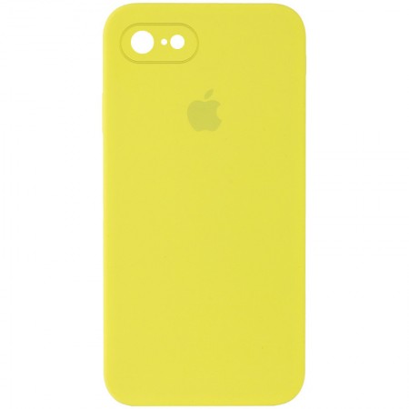Чехол Silicone Case Square Full Camera Protective (AA) для Apple iPhone 7 / 8 / SE (2020) (4.7'') Жовтий (9672)