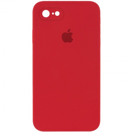 Чехол Silicone Case Square Full Camera Protective (AA) для Apple iPhone 7 / 8 / SE (2020) (4.7'') Красный (9651)