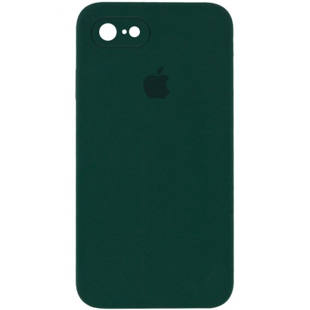 Чехол Silicone Case Square Full Camera Protective (AA) для Apple iPhone 7 / 8 / SE (2020) (4.7'') Зелений (9665)