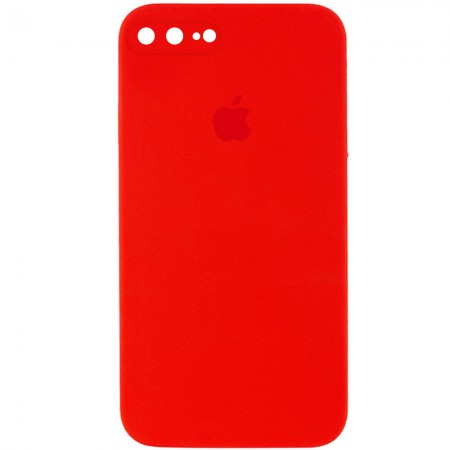 Чехол Silicone Case Square Full Camera Protective (AA) для Apple iPhone 7 plus / 8 plus (5.5'') Красный (9686)