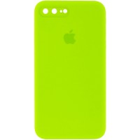 Чехол Silicone Case Square Full Camera Protective (AA) для Apple iPhone 7 plus / 8 plus (5.5'') Салатовий (9691)