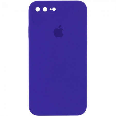 Чехол Silicone Case Square Full Camera Protective (AA) для Apple iPhone 7 plus / 8 plus (5.5'') Фіолетовий (9678)