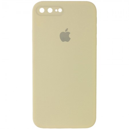 Чехол Silicone Case Square Full Camera Protective (AA) для Apple iPhone 7 plus / 8 plus (5.5'') Жовтий (9694)