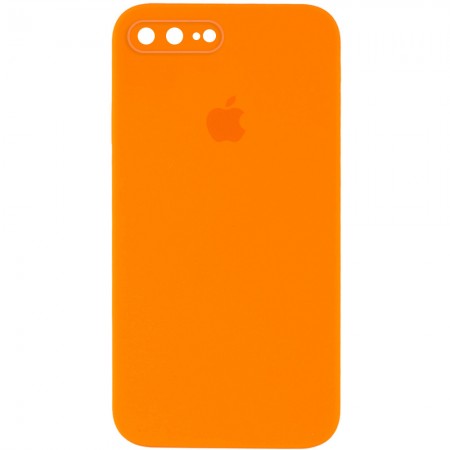 Чехол Silicone Case Square Full Camera Protective (AA) для Apple iPhone 7 plus / 8 plus (5.5'') Помаранчевий (9676)