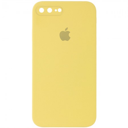 Чехол Silicone Case Square Full Camera Protective (AA) для Apple iPhone 7 plus / 8 plus (5.5'') Желтый (9682)