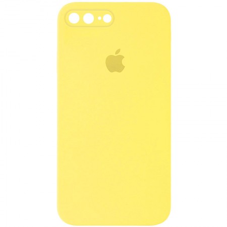 Чохол Silicone Case Square Full Camera Protective (AA) для Apple iPhone 7 plus / 8 plus (5.5'') Жовтий (39378)