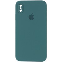 Чехол Silicone Case Square Full Camera Protective (AA) для Apple iPhone XS (5.8'') Зелений (9716)