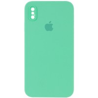 Чехол Silicone Case Square Full Camera Protective (AA) для Apple iPhone XS (5.8'') Зелений (9717)