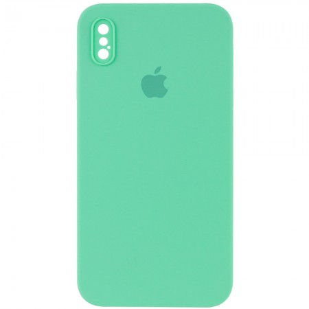 Чехол Silicone Case Square Full Camera Protective (AA) для Apple iPhone XS (5.8'') Зелёный (9717)