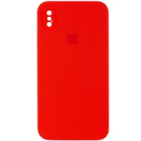 Чехол Silicone Case Square Full Camera Protective (AA) для Apple iPhone XS (5.8'') Червоний (9705)