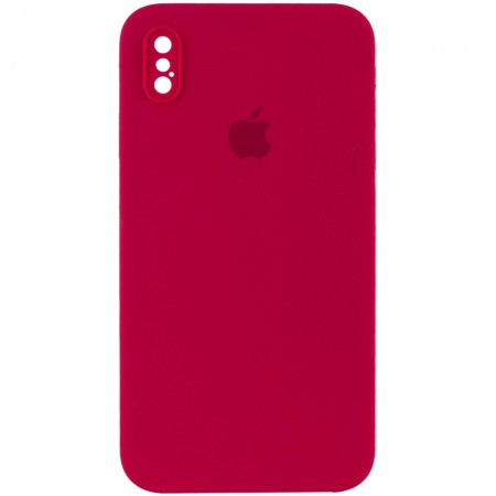 Чехол Silicone Case Square Full Camera Protective (AA) для Apple iPhone XS (5.8'') Красный (9706)