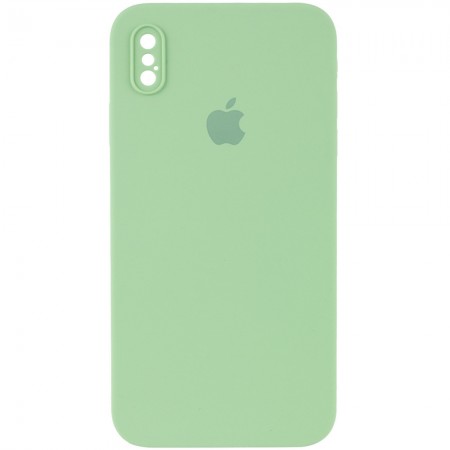 Чехол Silicone Case Square Full Camera Protective (AA) для Apple iPhone XS (5.8'') Мятный (9707)