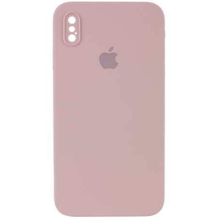 Чехол Silicone Case Square Full Camera Protective (AA) для Apple iPhone XS (5.8'') Розовый (9709)