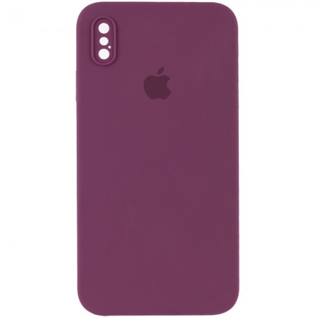 Чехол Silicone Case Square Full Camera Protective (AA) для Apple iPhone XS (5.8'') Червоний (9714)