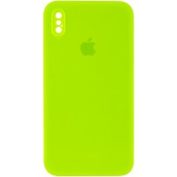 Чехол Silicone Case Square Full Camera Protective (AA) для Apple iPhone XS (5.8'') Салатовий (9710)