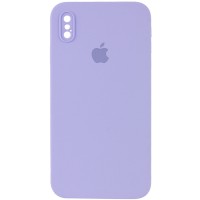 Чехол Silicone Case Square Full Camera Protective (AA) для Apple iPhone XS (5.8'') Бузковий (9712)
