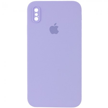 Чехол Silicone Case Square Full Camera Protective (AA) для Apple iPhone XS (5.8'') Сиреневый (9712)