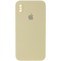 Чехол Silicone Case Square Full Camera Protective (AA) для Apple iPhone XS (5.8'') Жовтий (9703)