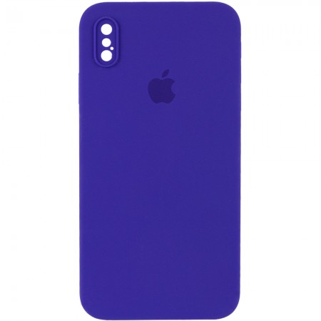 Чехол Silicone Case Square Full Camera Protective (AA) для Apple iPhone XS (5.8'') Фиолетовый (9718)